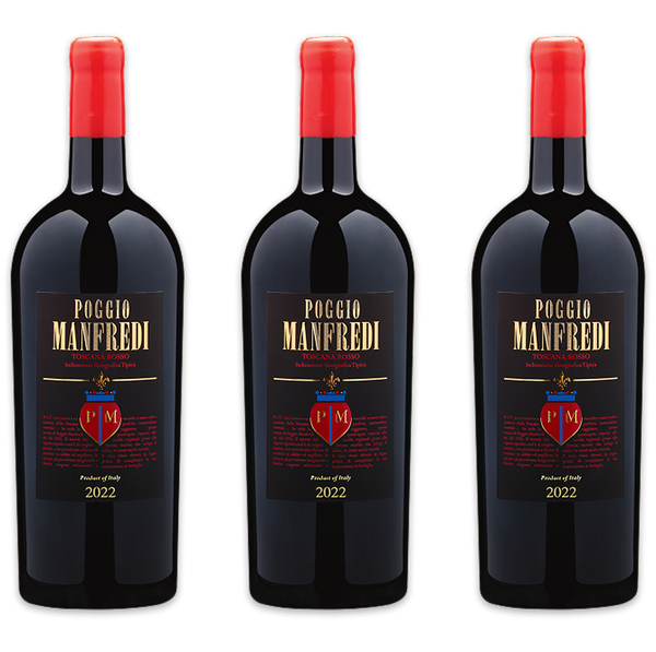2022 Poggio Manfredi Toscana Rosso I.G.T. 1.5L 3-Pack – MacysWine Shop