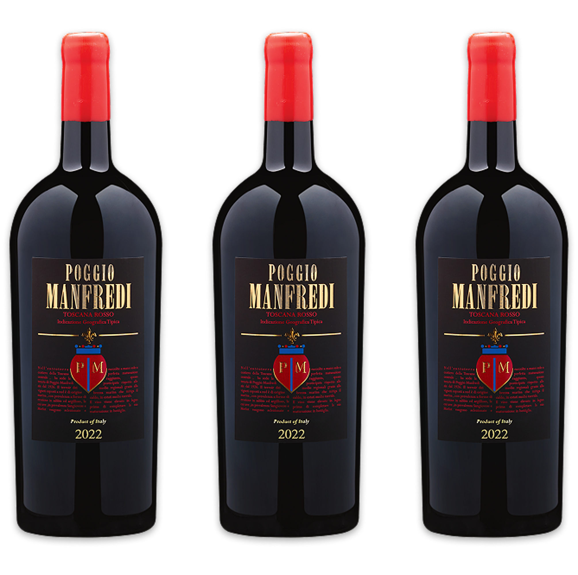 2022 Poggio Manfredi Toscana Rosso I.G.T. 1.5L 3-Pack